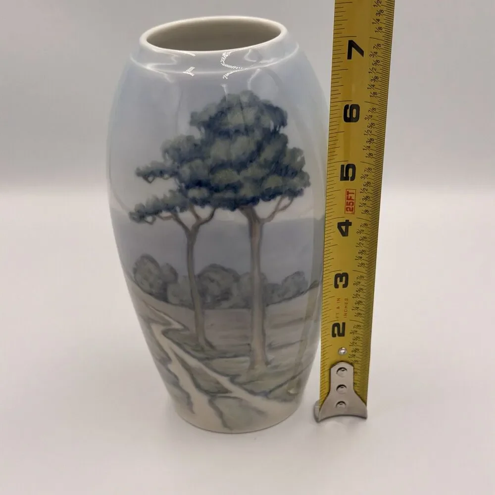 Antique Bing & Grondahl B&G Denmark 8692-251 Art Nouveau Tree Landscape Vase 7